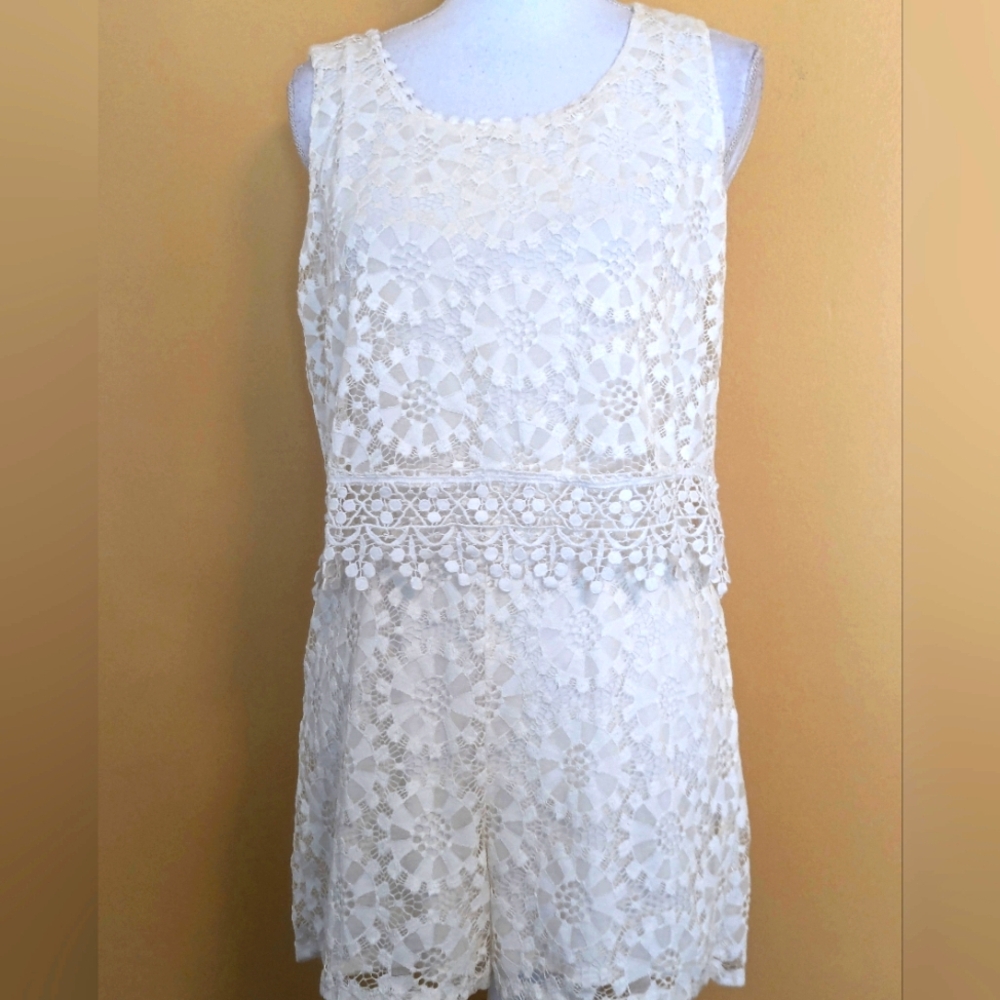 Lace Romper in Cream by Hesperus Size L